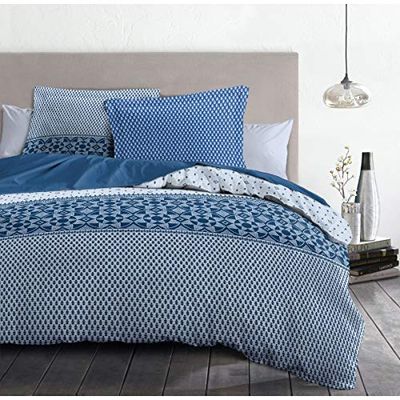 Home Linge Passion | Copripiumino - 3 Pezzi | 100% Cotone - 57 Fili | 2 Persone - 220x240 cm |Notte BERBERE Blu