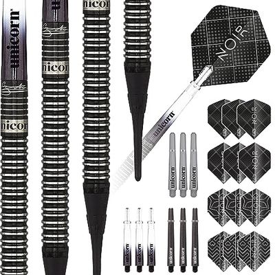 Unicorn Darts Noir-Gary Anderson 70 Percent Fléchettes à Pointe Souple Mixte, 18 g