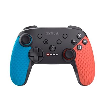 Trust GXT 1246B Muta Controller Nintendo Switch Wireless con Bluetooth, Vibrazione Dual Shock, Sensore di Movimento, Pulsante Turbo, 15h di Gioco, Gamepad per Nintendo Switch, Lite, OLED, Blu/Rosso