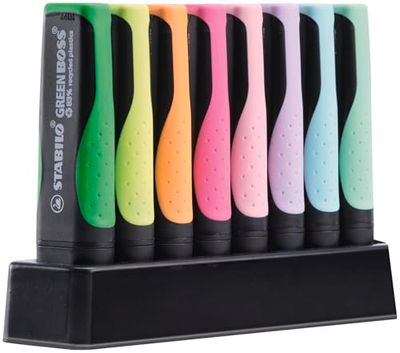 STABILO GREEN BOSS Pastel - Highlighter - Deskset of 8 - Assorted Colours