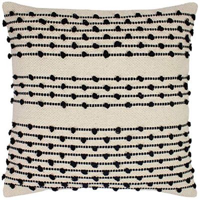 furn. Mossa polyester fylld kudde, naturlig/svart, 45 x 45 cm