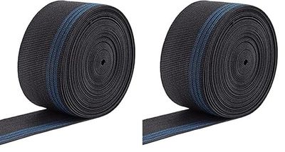 IPEA Correa Elástica para Sofá, Sillas, Tapicería, Sillones – 10 Metros de Largo – Cuerda de Tracción de 3 Rayas para Ssientos y Respaldos – Elasticidad 70% – Ancho 70 mm (Paquete de 2)