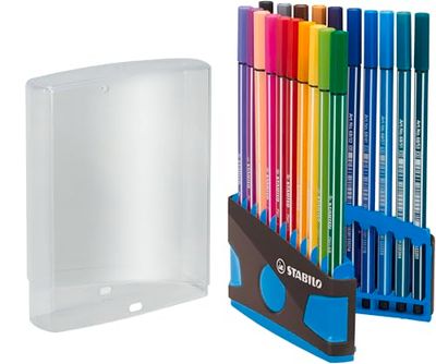 STABILO Pen 68 - Feutre Dessin - ColorParade Gris/Turquoise x 20 feutres de coloriage Pointe Moyenne