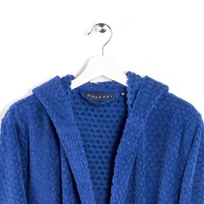 Caleffi Sirena Accappatoio con Cappuccio, Cotone, Blu, S, 32595