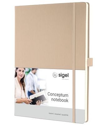 SIGEL CO640 Notizbuch Conceptum, ca. A4, kariert, beige