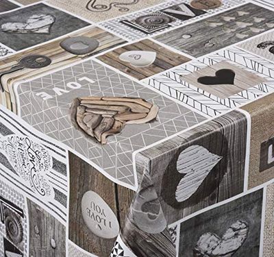 Venilia Tischdecke Love in The Air Toalha de mesa, toalha de mesa, pano de cera, fácil cuidado, repelente de água, PVC poliéster, retangular, 140 x 200 cm, 55023, 140 x 200 cm