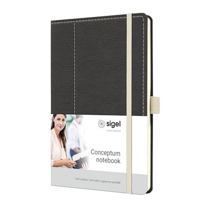 SIGEL CO697 Notizbuch Conceptum, ca. A5, dotted, grau, weiß: Notebook Conceptum, Casual, Hardcover