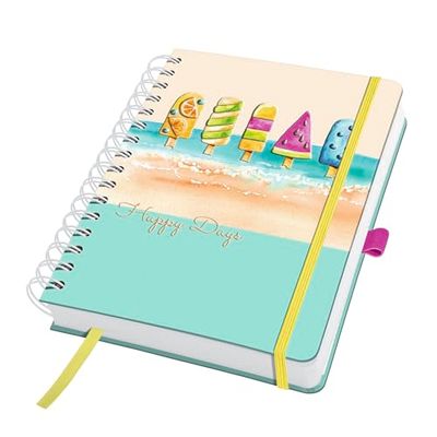 SIGEL JN655 Spiral-Notizbuch Jolie, ca. A5, dotted, pinksandbraungelbaquamarin