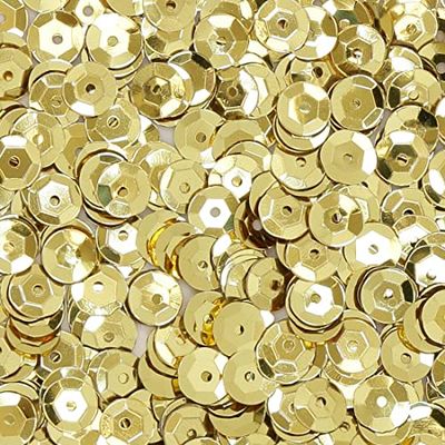 Craftelier - Lentejuelas Oro para Manualidades, Scrapbooking, Decoraciones y Shake Cards | Forma de Círculos Diamante - Tamaño Aprox. 6 mm | Color Dorado