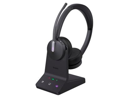 Yealink WH64 Dual Teams Headset inklusive basstation - Optimerat för Microsoft Teams, tvåörondesign, brusreducering, USB-anslutning