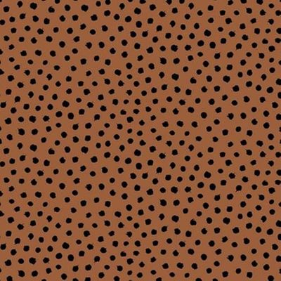 Hanabi En Jersey à Pois et rayures-200 g/m² -Environ 150 cm, 95% Coton, 5% élasthanne, Cognac