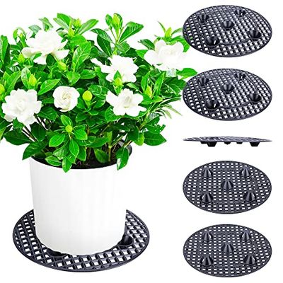 LFUTARI 6 supporti per vasi a livello per piante, 29,5 cm, per prevenire marciume e danni su patio e terrazza (30 cm, 6 pezzi, nero)