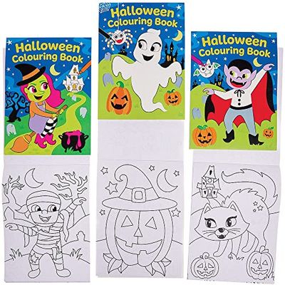 Baker Ross FX215 Mini Libri da Colorare di Halloween - Set di 12, Attività Manuali per Bambini, Assortiti