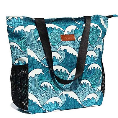 ESVAN Grand sac fourre-tout original résistant à l'eau pour la gym, la plage, les voyages quotidiens, Large