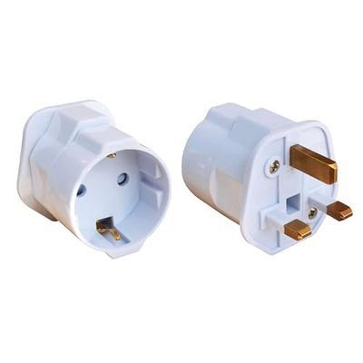 tibelec 641610 Adaptateur de voyage français anglais, Blanc
