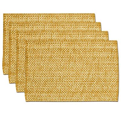 Sweet Home Collection Trends Two Tone 100% Cotton Woven Placemat (4 Pack), 13" x 19", Orange