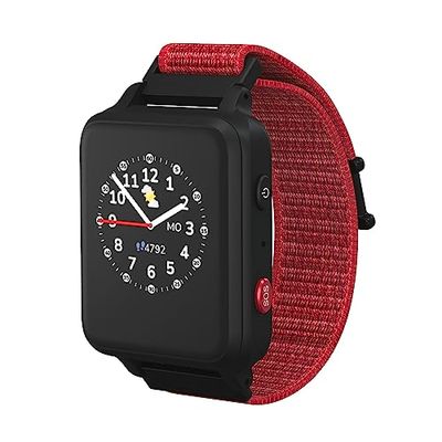 ANIO Anio5s 2023 Kindersmartwatch met GPS - Kinderhorloge met GPS en oproepfunctie, telefoonhorloge, tracker, berichten, schoolmodus, SOS-functie en GPS-locatie, 5, rood