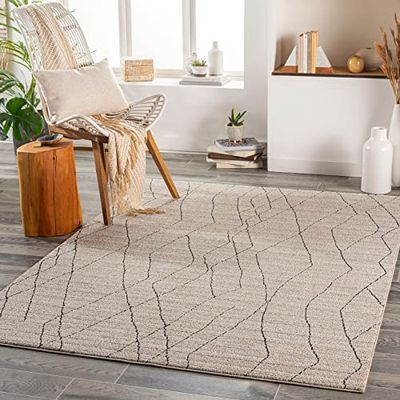 Livabliss Durban Tappeto Salotto Moderno Astratto Tappeto Soggiorno, Camera da Letto, Pranzo Moderni Tappeti Effetto Marmo, Morbido e Pelo Corto, Ampio 160x213 cm, Beige e Grey