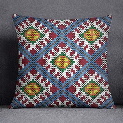 Bonamaison Decoratief Kussenhoes, Nieuw Ontwerp/Makkelijk in Onderhoud, Kussensloop met Verborgen Ritssluiting, Maat: 45x45 Cm - Ontworpen en Geproduceerd in Turkije