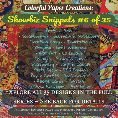 Colorful Paper Creations: Showbiz Snippets – Design 6 of 35 | Dual-Sided Craft Paper: Perfect for scrapbooking, origami, journals, DIY crafts, cards, and creative projects with a pop culture twist.