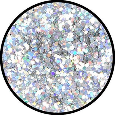 Eulenspiegel 906972 - Glitter zilveren juweel (grof), holografisch 6g, carnaval, Halloween, themafeest