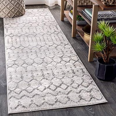 JONATHAN Y Marokkaanse Hype Boho Vintage Diamond Area Rugs, polypropyleen (PP), 60 x 240 cm, crème/grijs