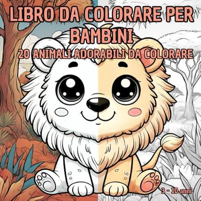 Libro da Colorare di Animali per Bambini: 20 Animali Adorabili da Colorare – Disegni Semplici e Creativi per Piccoli Artisti