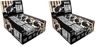 Warrior Raw Protein Flapjacks – 12 Bars x 75g Each – Packed with 20g of Protein – Low Sugar, High in Fibre (Cookies & Cream) (Pack of 2)