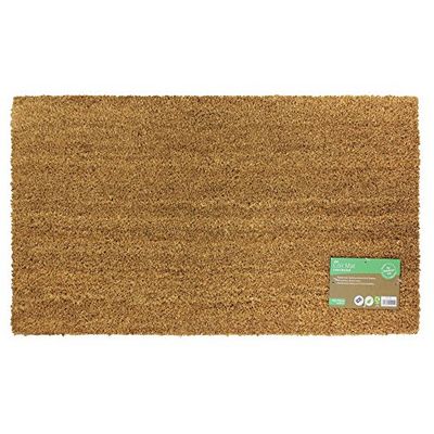 JVL PLN Latex Backed Coir D/Mat 40X70, Plástico. Vinilo, marrón, 40 x 70 cm