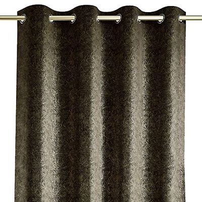 AmeliaHome Blackout Veras - Tenda oscurante, 140 x 250 cm, 1 pezzo, colore: Nero/Oro