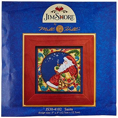 Mill Hill 143288/Jim Shore Counted Cross Stitch Kit 5"X5", Santa (18 Count)