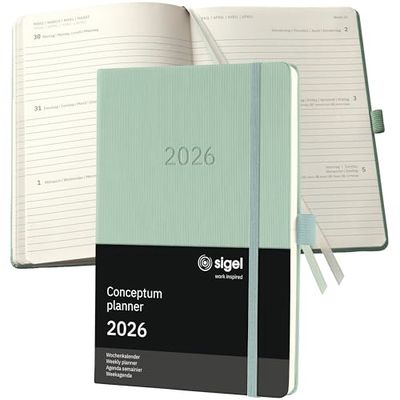 SIGEL C2672 Wochenkalender Conceptum 2026, ca. A5, grün