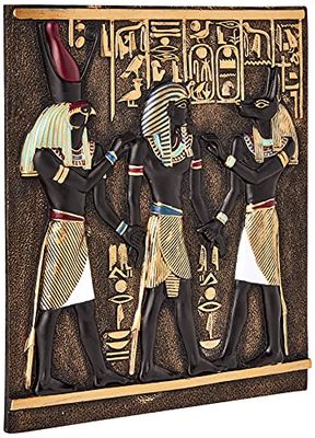 Design Toscano QL136311 Rameses I Tussen Horus en Anubis Muurfries, 11"