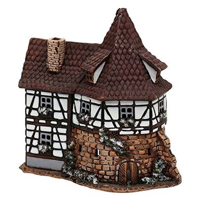 Dekohelden24 Light and Fragrance Oil Half-timbered, Ceramic, House 8, 14