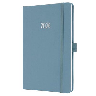 SIGEL J6401 Wochenkalender Jolie 2026, ca. A5, blau: Agenda Jolie, Feel, Powder Blue, Hardcover