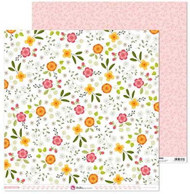 Anita y Su Mundo Collection Nos Casamos Papier de scrapbooking, papier, fleurs, 30,5 x 30,5 cm