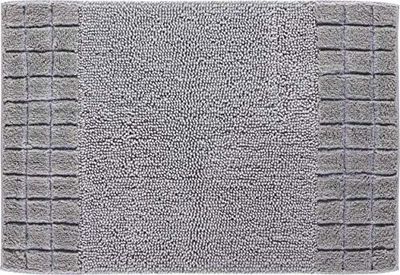 Grund Badmat, Ultrazacht en absorberend, katoen, Antislip, 5 jaar garantie, CHESS, Badmat 70x120 cm, zilver