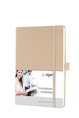 SIGEL CO650 Notizbuch Conceptum, ca. A5, kariert, beige: Notebook Conceptum, Classic, Hardcover