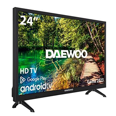 DAEWOO 24DM54HA, 24 Inch Android Smart TV, HD High Definition, HDR10, WiFi, Bluetooth, Voice Control, 3HDMI, 2USB, Built-in Chromecast, DVB-T2/S2/C