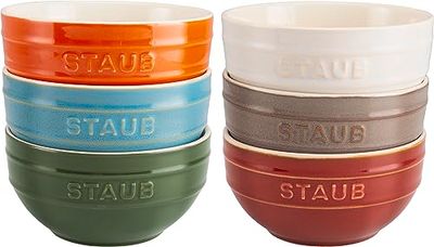 STAUB Ceramique - Set di ciotole arcobaleno, 400 ml, in ceramica, 12 cm, 6 pezzi