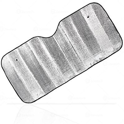 Zone Tech Silver Car Foldable Sun Shade Premium Quality Accordion Metallic Reflective Car Sun Shade