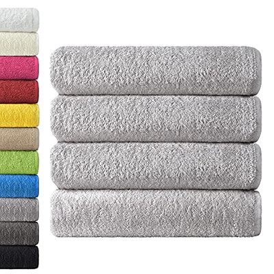 NatureMark Bath Towels, Cotton, Silver Grey, 4er Pack 70x140cm
