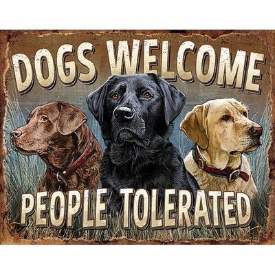 Tin Signs - Dogs Welcome