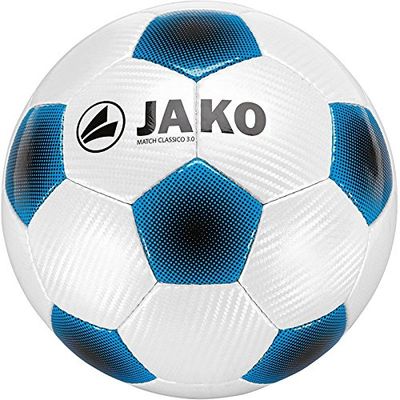 Jako Classico 3.0 - Balón (32 Paneles, Cosido a Mano), Color Blanco, Azul y Negro Multicolor Blanco, Azul y Negro Talla:3