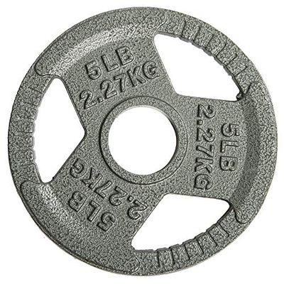 Fitvids Piastra in ghisa per allenamento di forza e sollevamento pesi, centro 5,1 cm, 2,3 kg (singolo)