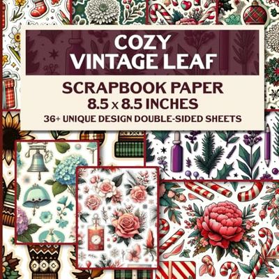 Cozy Vintage Leaf Scrapbook Paper: Autumn-Inspired Decorative Pages , Ideal for Journaling, Collage, and DIY Crafts