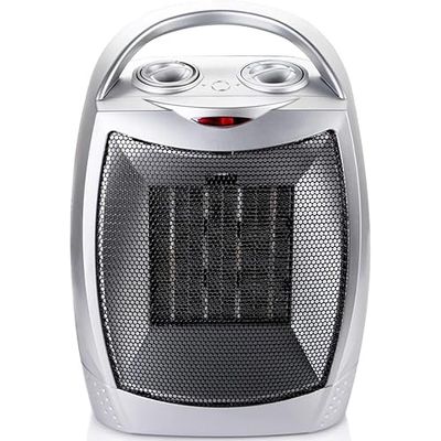 Keramische thermoventilator, wit/zwart, 2000 W, regelbare ventilatorkachel, 2 standen, kantelbeveiliging