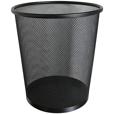 RAM® 20L Circular Mesh Bin - Office, Home Garbage Can For Bathrooms, Kitchens, Rooms, Students (Black)