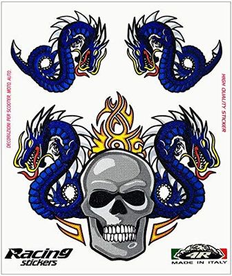 Quattroerre Stickers Skull and Dragons, 14 x 16 cm