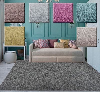 Tadi & Imperio1979 Grand Tapis carré pour Salon, Rustique Effet Jute Naturel sans Poils, nœuds, pour Chambre à Coucher ou Cuisine.